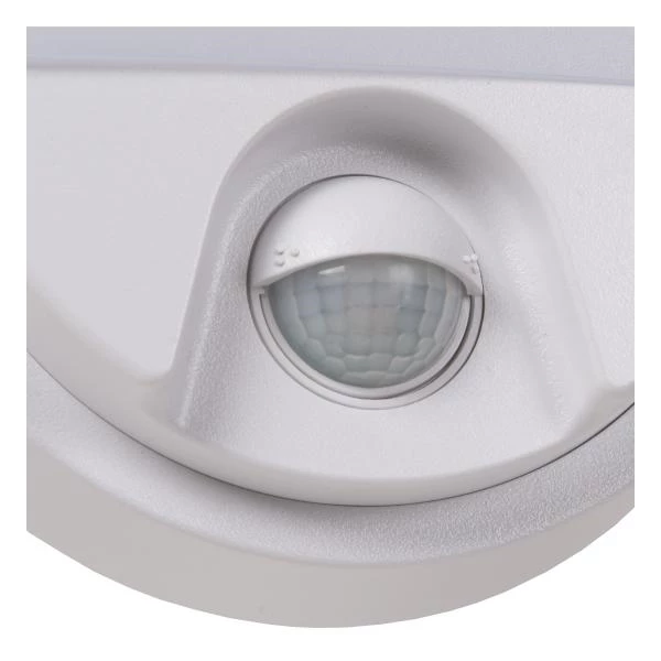 Lucide HUPS IR - Applique murale Intérieur/Extérieur - LED - 1x10W 3000K - IP54- Détecteur De Mouvement & Jour/Nuit - Blanc - détail 2